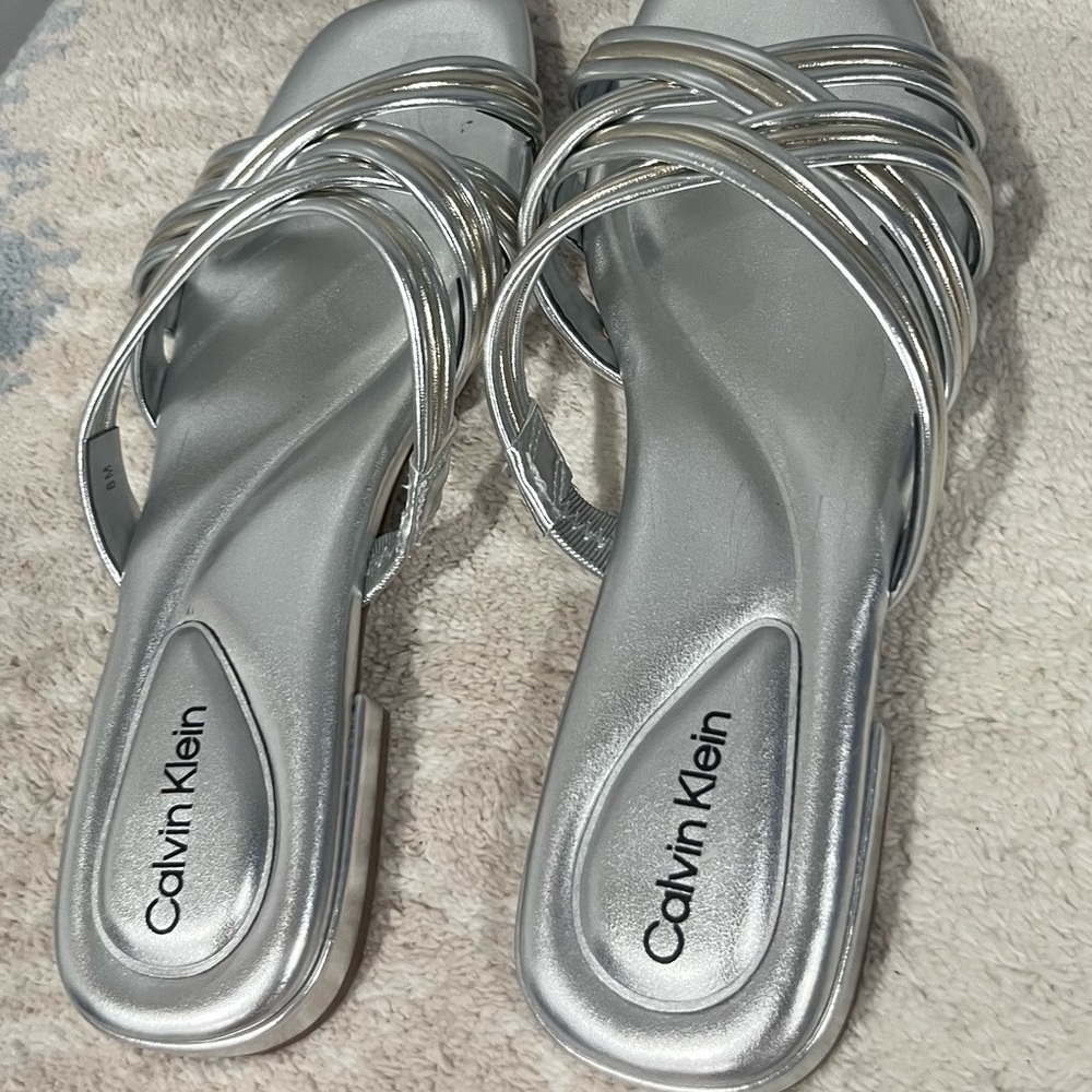 Calvin Klein‎ Metallic Silver Women's Sandals